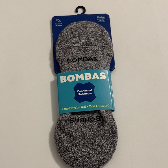NWT BOMBAS Women's Cushioned No Show Socks marked charcoal M (8-10.5 US ) size - Picture 5 of 6